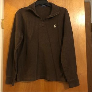 Brown Quarter Zip Up Pullover